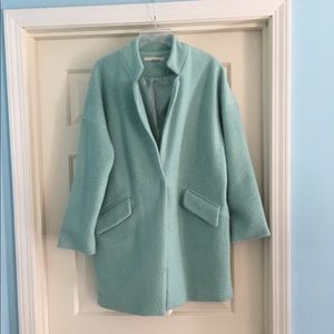 Ellison mint green wool blend coat